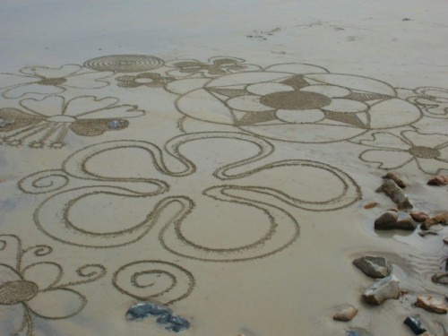 sable,sand,dessin, plage,landart