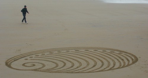 Patelgé, land art, rake art, beach art, dessin sable, art, perros-guirec, trestraou, bretagne, plage, dessins sur le sable, Charlie