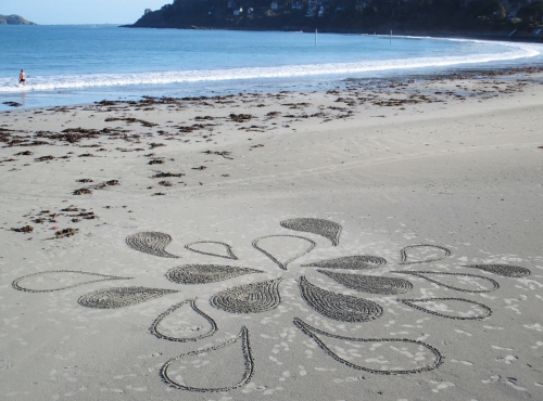 patelgé,land art,rake art,beach art,sand art,dessins sur le sable,dessins au râteau,art contemporain,art plage, adonis des sables