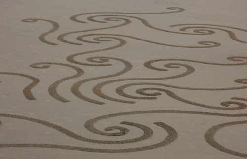 patelge,land art,dessin plage,sable,beach art