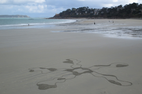 patelgé,land art,rake art,beach art,sand art,dessins sur le sable,dessins au râteau,art contemporain,art plage, asterias